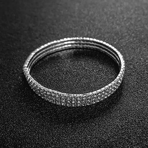 Fesciory Adjustable Silver Rhinestone Anklet Jewelry for Women