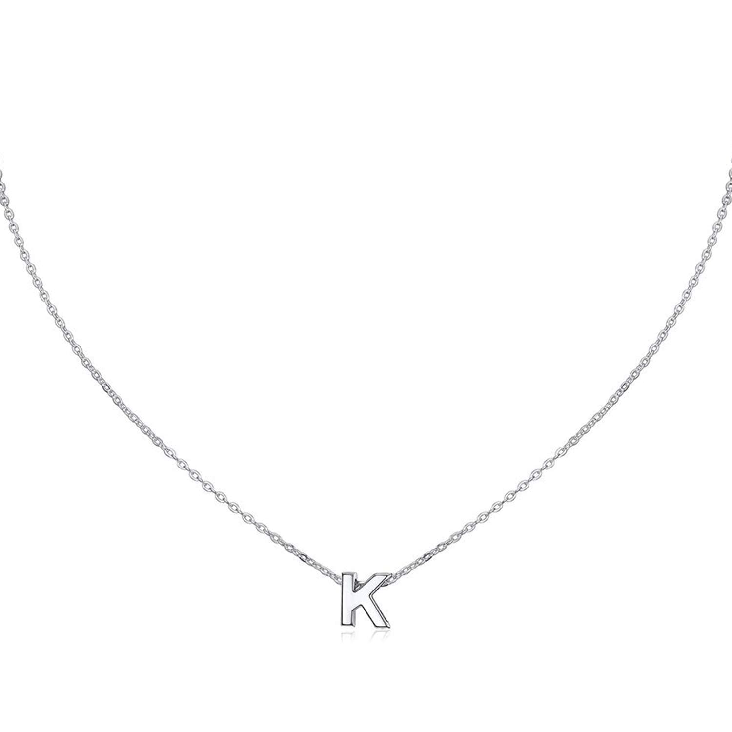 MOMOL Women's Stainless Steel Initial Necklace Personalized Name NecklaceSetBranchting