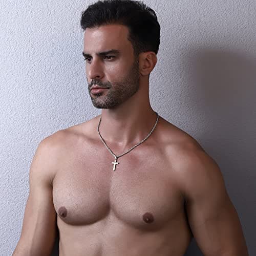 P. BLAKE Men & Boys Layered Stainless Steel Cross Choke Necklace Jewelry