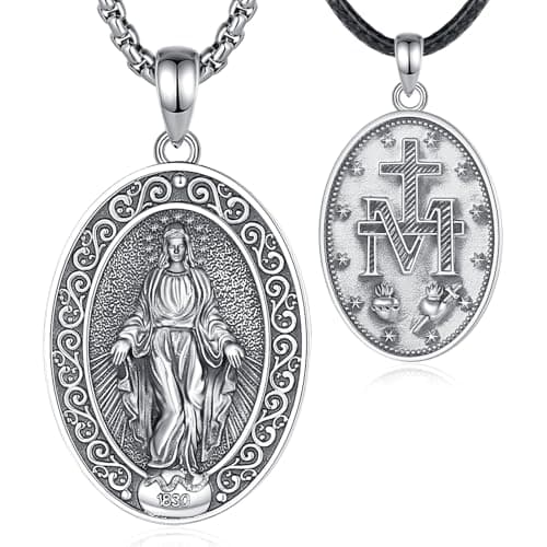 EUDORA 925 Sterling Silver Crucifix Pendant Necklace with Bible Verse Amulet