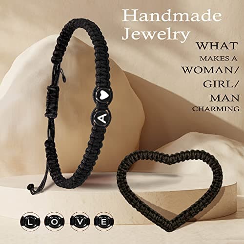Trendy Btysun Initial Bracelets A-Z for Women and Friends Heart Link Gifts