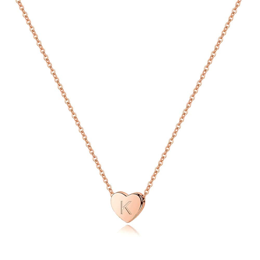 Turandoss Hypoallergenic Sterling Silver Heart Initial Necklace for Women