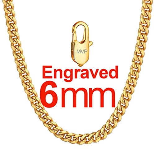 ChainsPro Men's Chunky Miami Cuban Chain Necklace, Gold Plated, 18-30 Inch Length