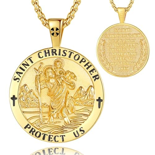 EUDORA 925 Sterling Silver Crucifix Pendant Necklace with Bible Verse Amulet