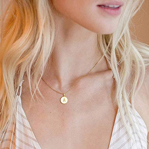 PavoI 14K Gold Plated Initial Letter Necklace for Women
