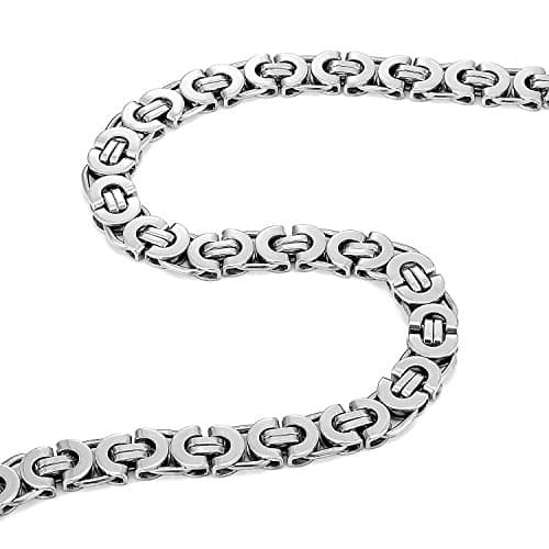 Urban Jewelry Mechanic Style Wide Silver Men's Necklace (19, 21, 23 inches, 11 mm)