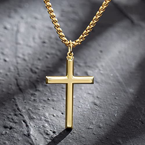 FANCIME Sterling Silver Cross Necklace for Men and Women
