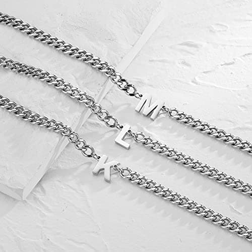 DuoDiner Graduation Gift: A-Z Cuban Chain Necklace for Him & Boys
