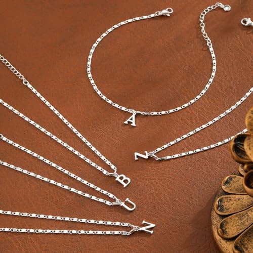 Tasiso Women's Waterproof Sterling Silver Plated Anklet Jewelry