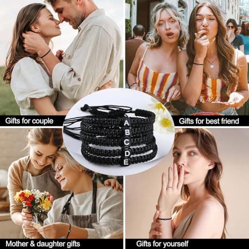 Summer Love Initial Bracelet for Couples & Friends Adjustable Friendship Jewelry