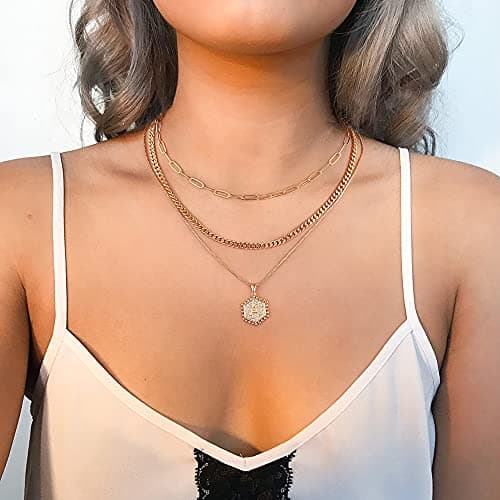 Layered Initial Necklaces for Women
