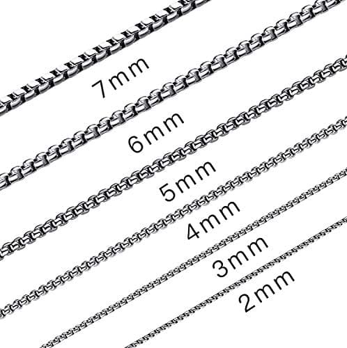 Stainless Steel Round Box Chain Necklace for Men & Women