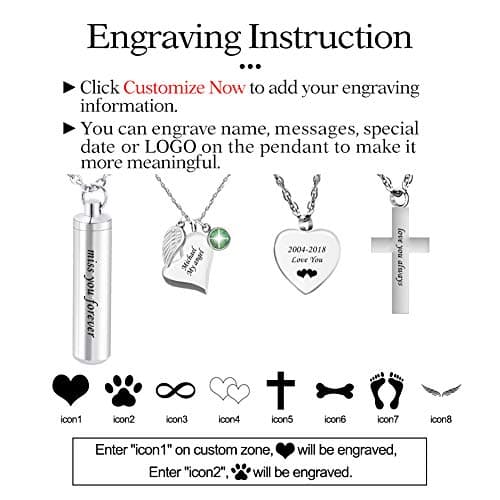 Dletay Personalized Cremation Cross Necklace for Ashes Holder Jewelry-In Loving Memory