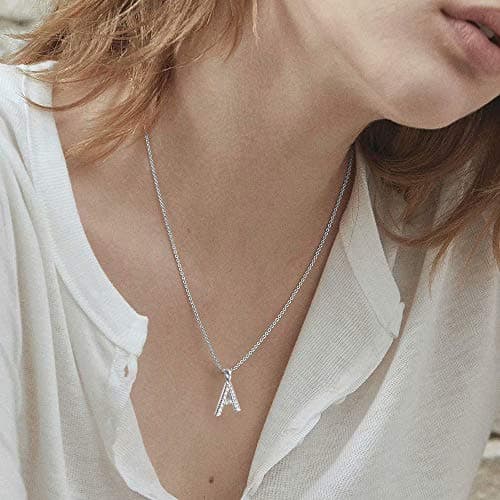 Tarsus Initial Cubic Zirconia Necklace Adjustable Chain 18" + 2"