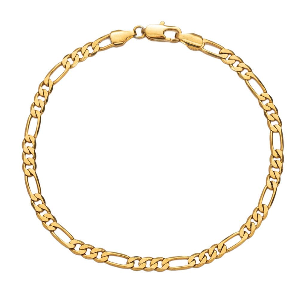 Kelistom 14K White Gold Plated Cuban Link Anklet Bracelets