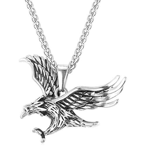Retro Black Stainless Steel U7 Animal Pendant Necklace for Men & Women Cool Gift
