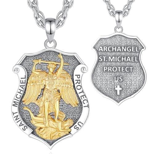 EUDORA 925 Sterling Silver Crucifix Pendant Necklace with Bible Verse Amulet