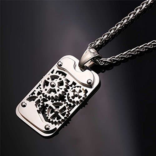 Stainless Steel 18K Gold Plated U7 Punk Dagger Pendant Necklace 22-24 Inches
