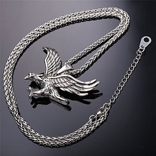 Retro Black Stainless Steel U7 Animal Pendant Necklace for Men & Women Cool Gift