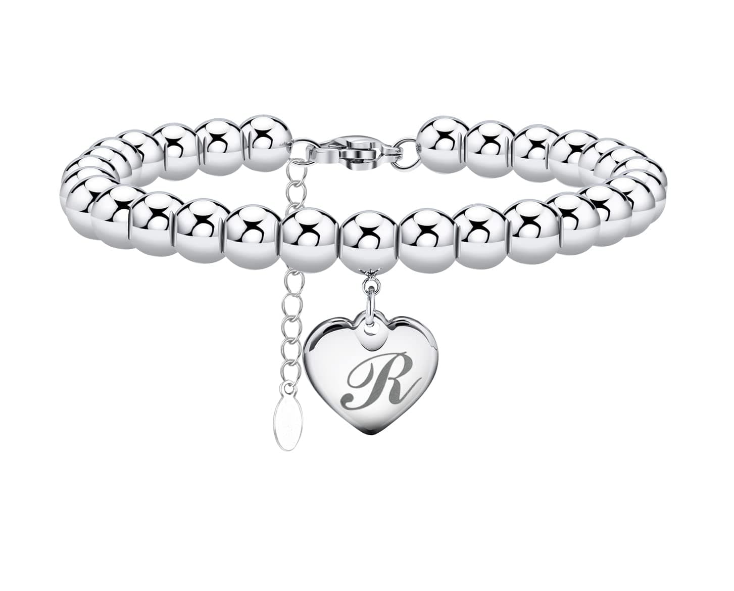 Monily Stainless Steel Heart Alphabet Bracelet for Women