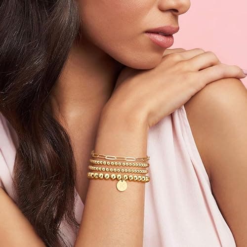 Sanfenly Gold-Plated Initial Bracelet Stack Set