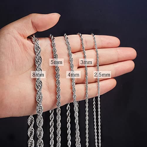 HolyFast Stainless Steel Twist Chain Necklace for Men & Women