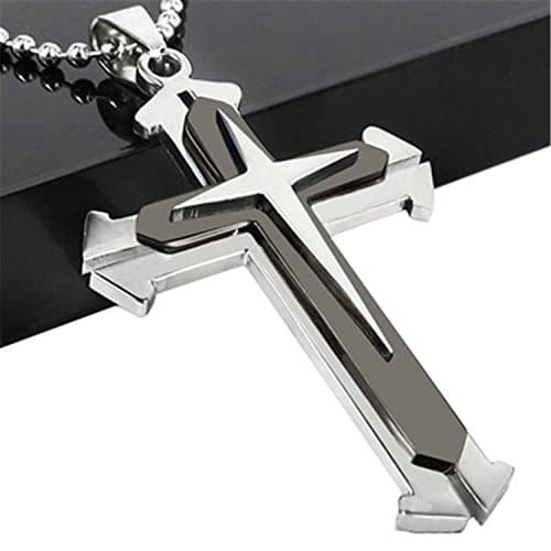 Brave Tour Men's Titanium Steel Cross Necklace