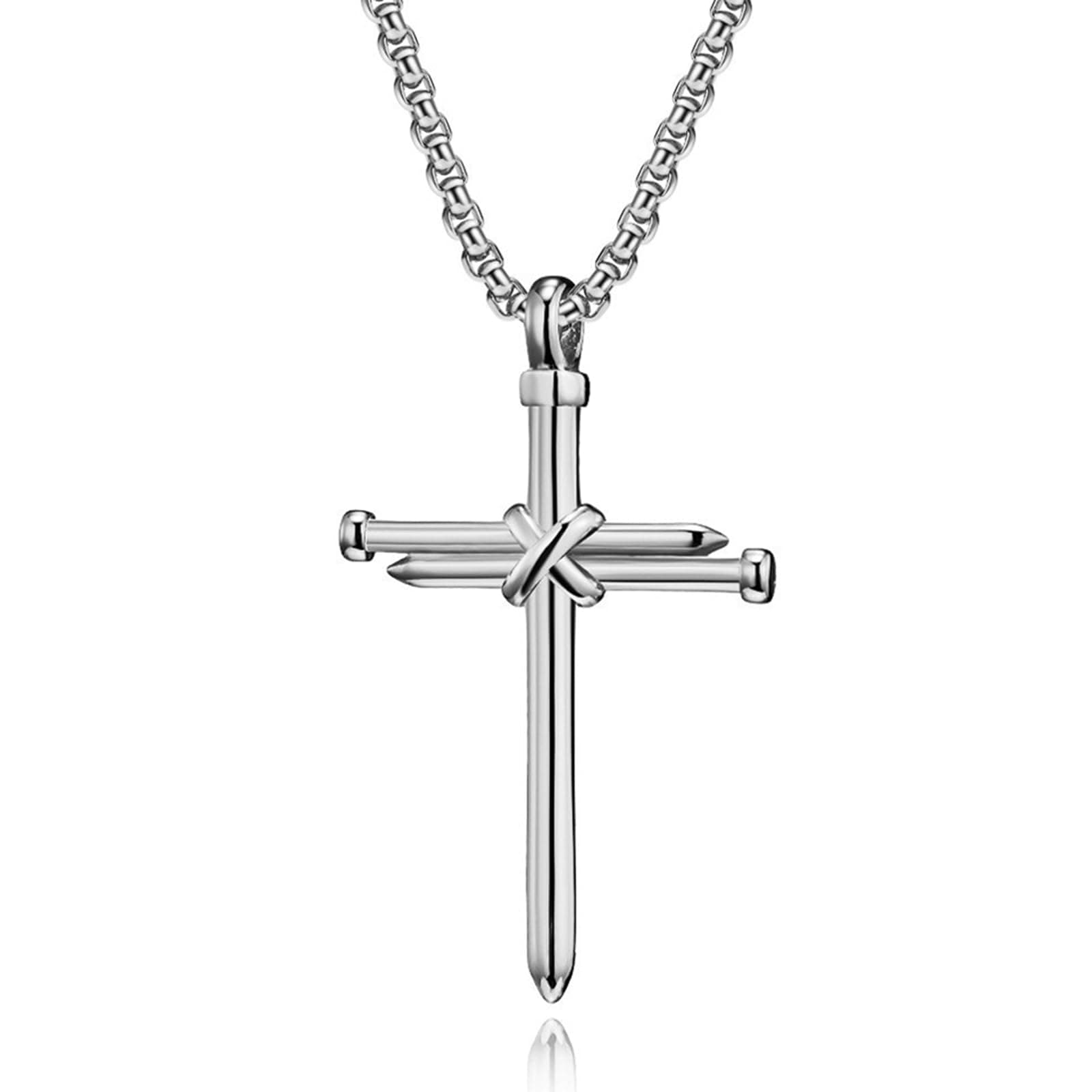 Inspirational 316 Stainless Steel Cross Necklace for Men