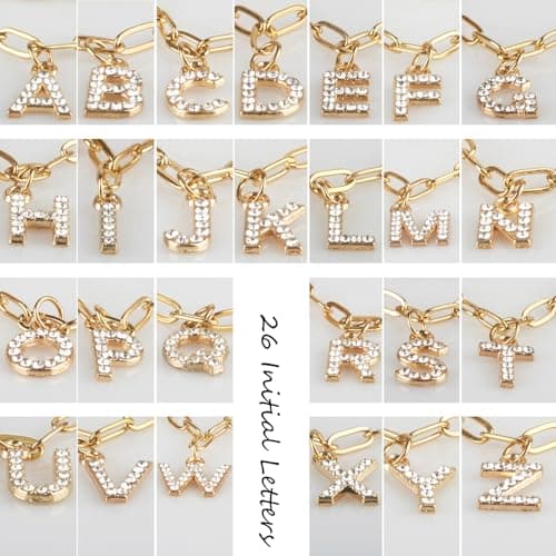 JokZan Women's Beach Charm A-Z Gold Charms Choker Necklace Personalized for Her