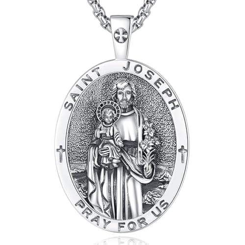 EUDORA 925 Sterling Silver Crucifix Pendant Necklace with Bible Verse Amulet