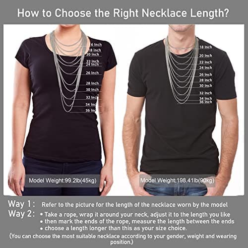 SANNYRA Men's Silver Stainless Steel Chains & Dog Tag Necklaces, 1-7mm Roles, 8-36 inches