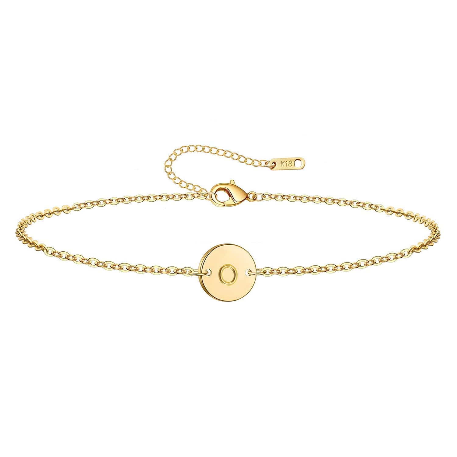 MOMOL Initial Charm 18K Gold Plated Bracelet for Women