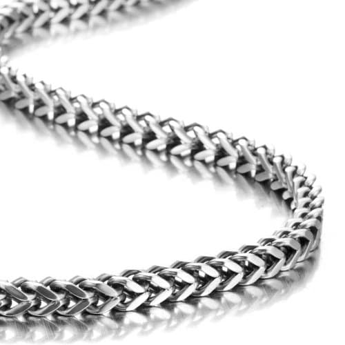 Stunning Mechanic Style Stainless Steel Silver Men's Necklace (18,21,23 Inches)