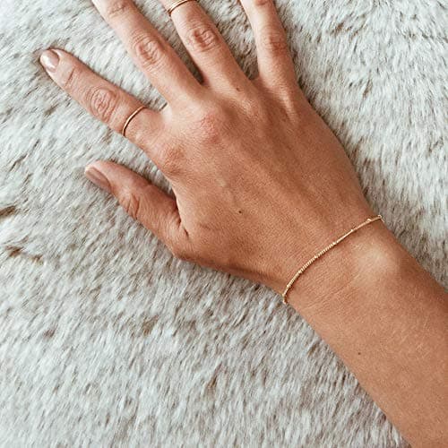 M MOOHAM Initial Bracelets for Women - Layered Letter Charm Gold/Silver/Rose Gold Jewelry
