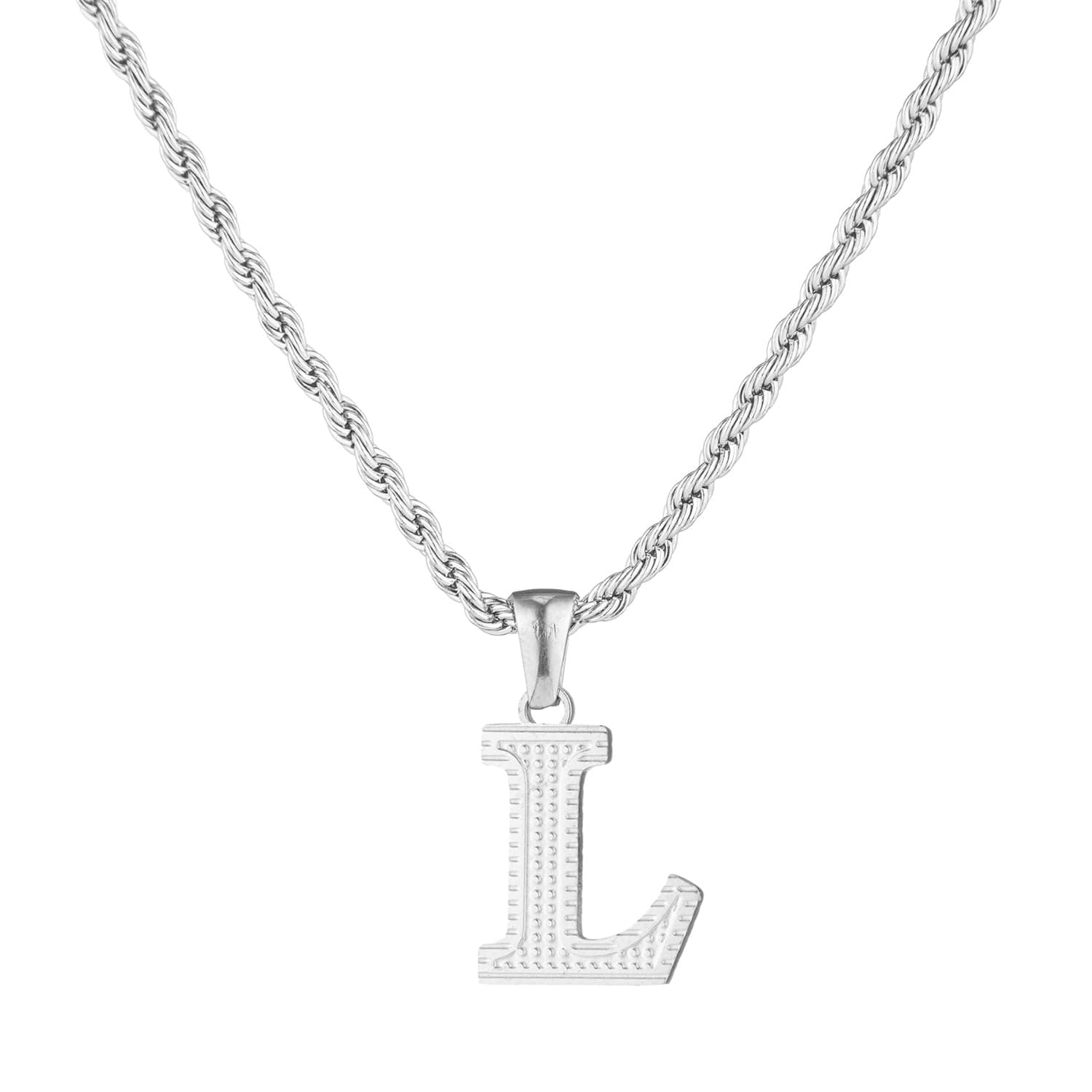 Yipima 18K Gold Tone Stainless Steel Gothic 26 Letter Pendant Necklace