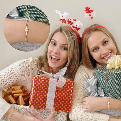 Yoosteel Initial Bead Bracelets, Personalized Gold/Silver Plated Jewelry Gifts