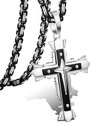 Lolas 5mm Stainless Steel Cross Pendant Necklace 22-30 Inches