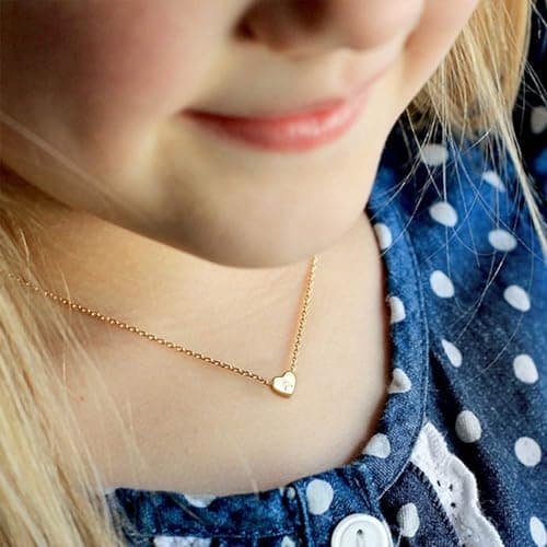 Turandoss Heart Initial Necklace - Personalized 14K Gold Filled Jewelry for Women