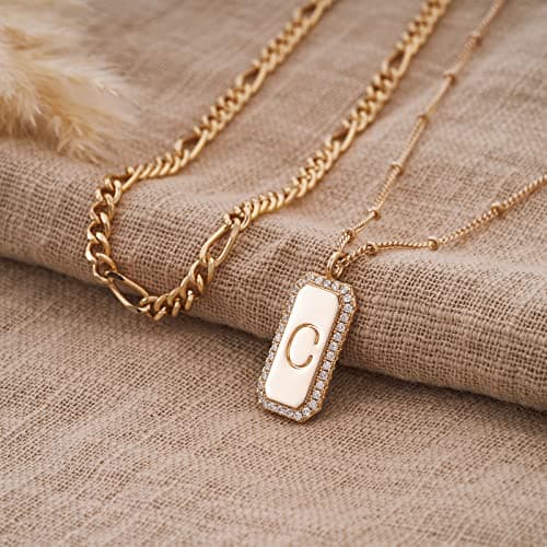 TONTMY STUDIOS Gold Initial Necklace & Choker Set