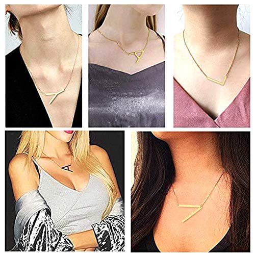 Alphabet A-Z Stainless Steel Choker for Women, Gold Plated CZ Jewelry, Gift Box Packed