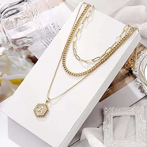 Layered Initial Necklaces for Women
