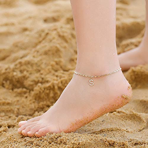 Dainty Gold Plated Ankle Bracelets Set for Women