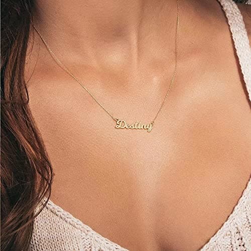 Personalized 14K Gold Plated Name Necklace - Customized Jewelry Gifts for Women