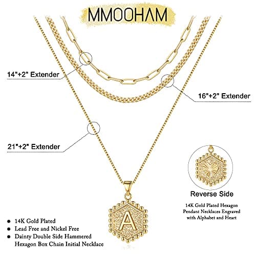Layered Initial Necklaces for Women