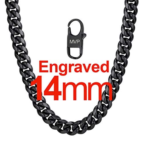 ChainsPro Men's Chunky Miami Cuban Chain Necklace, Gold Plated, 18-30 Inch Length