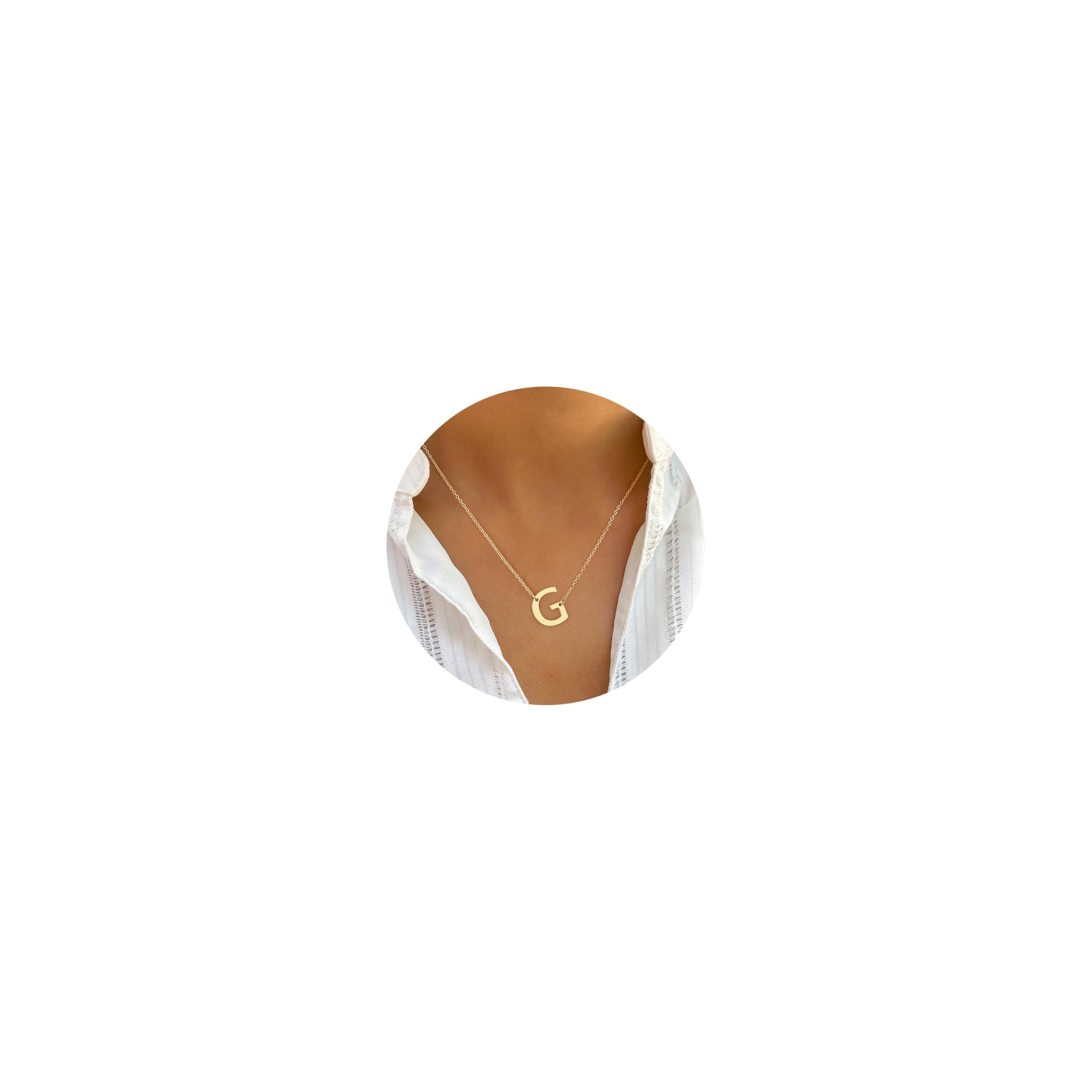 Ursteel Dainty 14K Gold Plated Letter Necklaces for Women