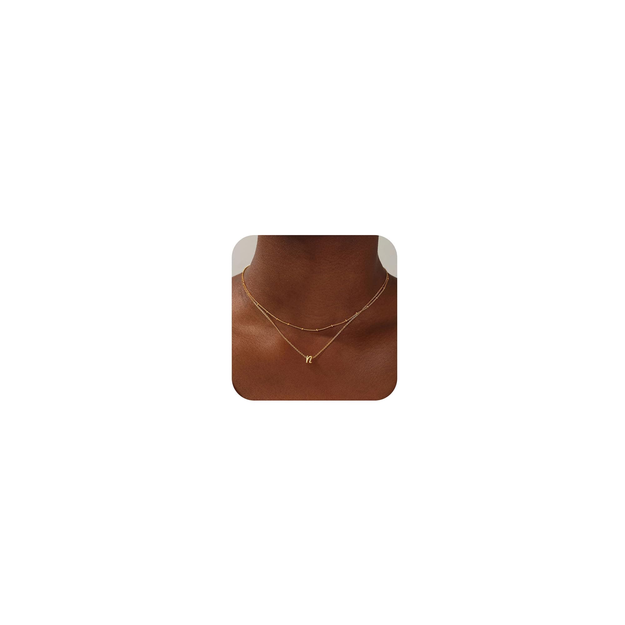 Yoosteel Dainty Gold/Silver Initial Necklaces for Women & Teen Girls