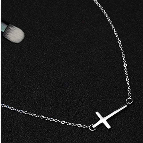 Jude Jewelers Stainless Steel Sideways Cross Prayer Collar Necklace
