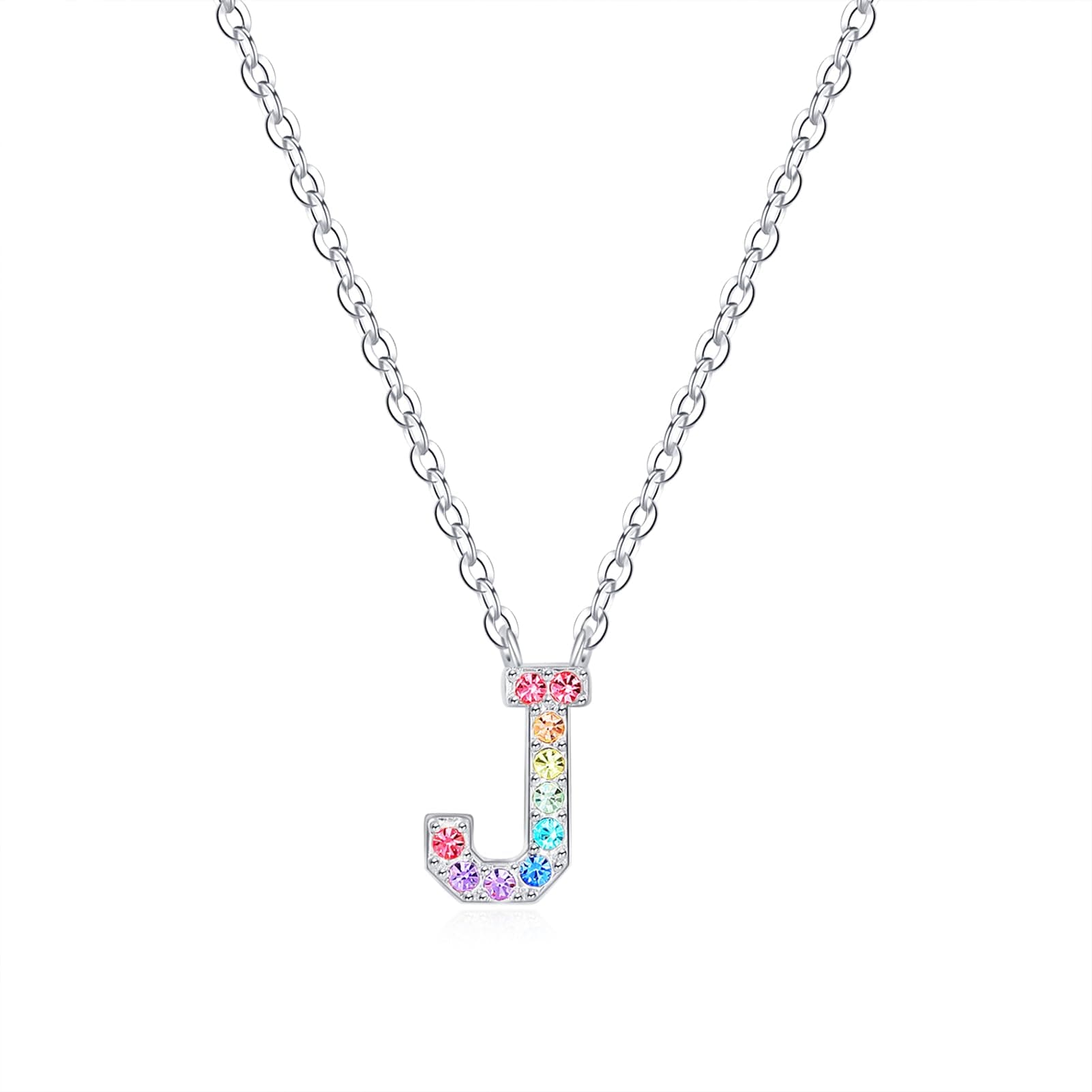 Dixbix Initial Letter Birthstone Necklaces for Women