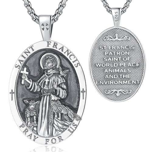 EUDORA 925 Sterling Silver Crucifix Pendant Necklace with Bible Verse Amulet